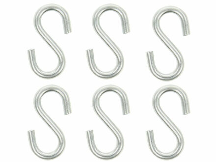 ProPlus Ophanghaak - 12x- S-haak - 5.8 cm - hangers - kledinghaken / keukenhaak