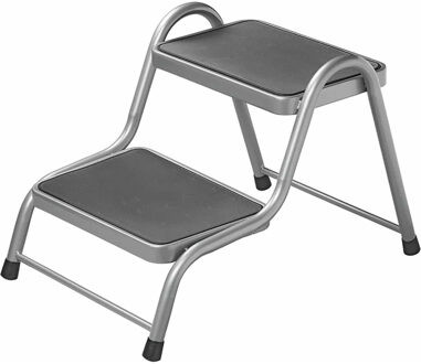 ProPlus Opstapje - zwart - staal - 2 treden - 38x26 cm - antislip - 150 kg - camping / caravan
