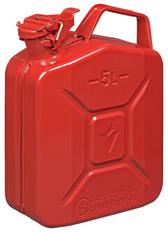 ProPlus Pro Plus Jerrycan - 5 liter - metaal rood - geschikt voor brandstof - benzine / diesel - 28x20x32 cm