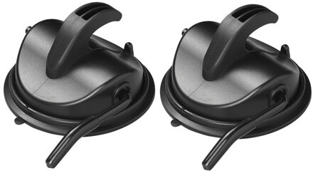 ProPlus Pro plus Ophanghaak - 2x stuks - zuignap - zwart - 10 cm - tot 10 kg