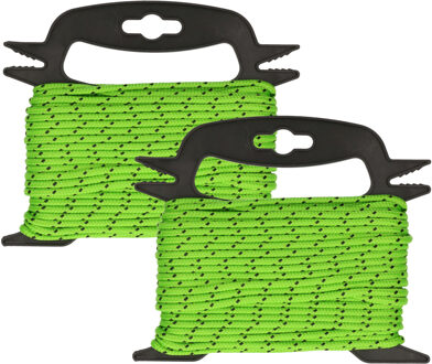 ProPlus Pro Plus scheerlijn lichtgevend - 2x - 20 meter - fluor groen - haspel - 4 mm dikte - kamperen