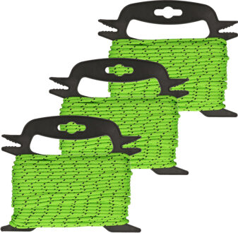 ProPlus Pro Plus scheerlijn lichtgevend - 3x rollen - 20 meter - fluor groen - haspel - 4 mm dikte - kampere