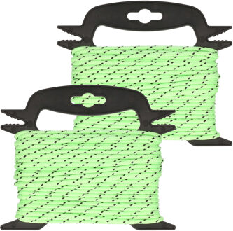 ProPlus Pro Plus Scheerlijn lichtgevend groen - 2x rollen - 20 meter - op haspel - 4 mm dikte - Camping - Te