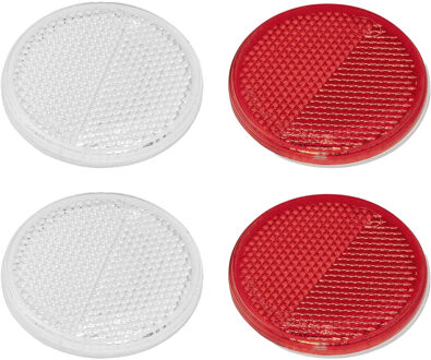 ProPlus Reflector Set - 4 stuks - 2x rood - 2x wit - zelfklevend - 60 mm - rond