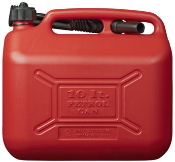 ProPlus Rode jerrycan/watertank/benzinetank 10 liter - Voor water en benzine - Jerrycans/watertanks voor onderweg of op de camping