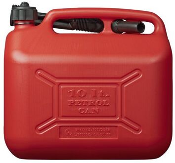ProPlus Rode jerrycan/watertank/benzinetank 10 liter - Voor water en benzine - Jerrycans/watertanks voor onderweg of op de camping