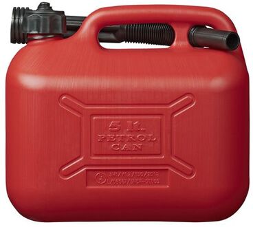 ProPlus Rode jerrycan/watertank/benzinetank 5 liter - Voor water en benzine - Jerrycans/watertanks voor onderweg of op de camping
