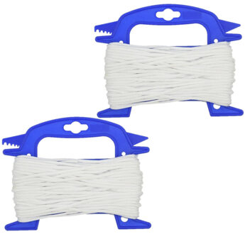 ProPlus Scheerlijn - 3x rollen - 20 meter - wit - op haspel - 4 mm dikte