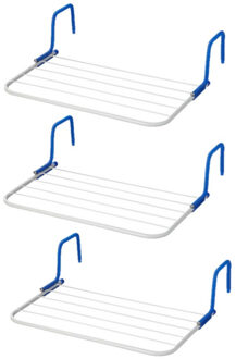 ProPlus Set van 3x inklapbare wasrekken/droogrekken 3 meter