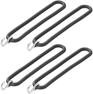 ProPlus Spanrubbers met S-haak - 12x stuks - 20 cm - voor dekzeilen - RVS S-haak - tentelastiek