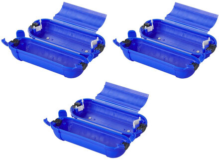 ProPlus Stekkersafe veiligheidsbox - 3x - IP44 - voor Schuko stekkerverbindingen - blauw