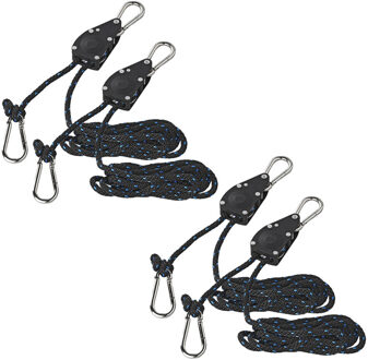 ProPlus Takel met ratel en touw - 4x stuks - set van 2 stuks - 136kg