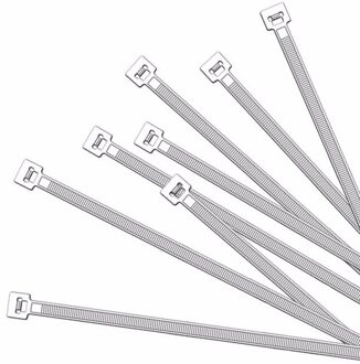 Proplus Tiewraps - kabelbinders - 100x stuks - wit - 10 cm - kunststof