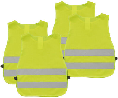 ProPlus Veiligheidsvesten - 4x - geel - kinderen - Reflecterende veiligheidshesjes One size