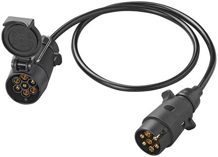 ProPlus Verlengkabel aanhanger - 7-Polig - 1 meter - aanhangwagen stekker verlengkabel