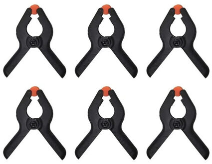 ProPlus zeilklemmen/lijm klem - set 12x stuks - zwart - 6 cm - kunststof