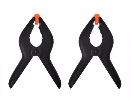 ProPlus zeilklemmen/lijm klem - set 2x stuks - zwart - 15 cm - kunststof