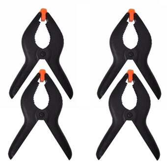 ProPlus zeilklemmen/lijm klem - set 4x stuks - zwart - 15 cm - kunststof