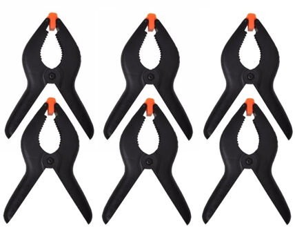 ProPlus zeilklemmen/lijm klem - set 6x stuks - zwart - 15 cm - kunststof