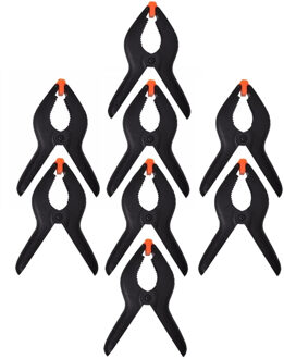 ProPlus zeilklemmen/lijm klem - set 8x stuks - zwart - 15 cm - kunststof