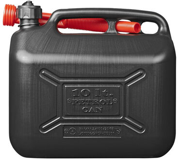 ProPlus Zwarte jerrycan/watertank/benzinetank 10 liter - Voor water en benzine - Jerrycans/watertanks voor onderweg of op de camping