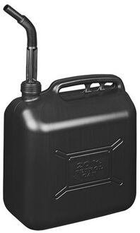 ProPlus Zwarte jerrycan/watertank met schenktuit 20 liter - Voor water en benzine - Grote jerrycans/watertanks voor onderweg of op de camping
