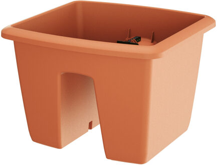 Prosperplast 1x Kunststof balkon plantenpotten/bloempotten terracotta 29 cm