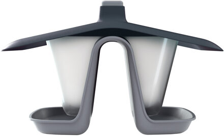 Prosperplast 1x Stuks grijze dubbele vogel voedersilos 28 cm van kunststof