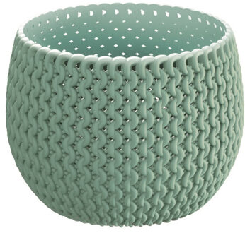 Prosperplast 1x Stuks ronde mintgroene kunststof Splofy bloempotten/plantenpotten 1,4 liter - Plantenpotten