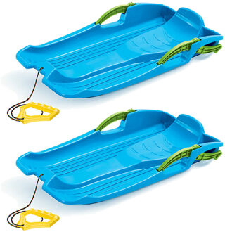 Prosperplast 2x stuks kinder winter Sleeen Hornet 80cm met Rem Blauw