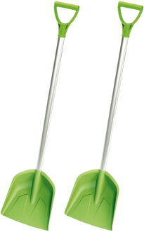 Prosperplast 2x stuks sneeuwscheppen/sneeuwschuivers groen voor kinderen 71 cm