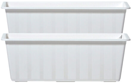 Prosperplast 2x Witte kunststof Agro plantenbakken/bloembakken 40 cm