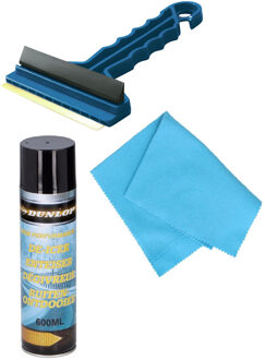 Prosperplast Autoramen IJskrabber/trekker blauw 16 cm met anti-condens doek en ruitenontdooier spray - IJskrabbers