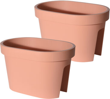 Prosperplast Balkon plantenpot/bloempot - 2x - terracotta - 40 x 27 x 25 cm - 12 liter - kunststof