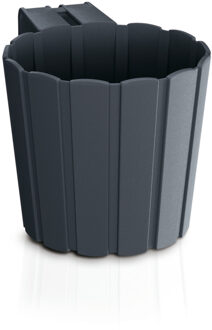 Prosperplast balkon plantenpot - bloempot met haak - antraciet - kunststof - D14 cm