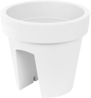 Prosperplast Balkon plantenpot/bloempot - wit - 5 liter - kunststof - D25 x H23 cm