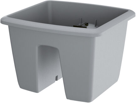 Prosperplast Balkon Plantenpot - lichtgrijs - kunststof - voor op railing - 29 x 29 cm