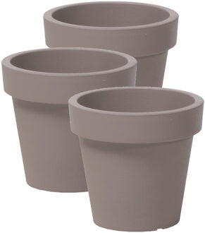 Prosperplast Basic plantenpot/bloempot kunststof dia 16 cm/hoogte 14.5 cm taupe