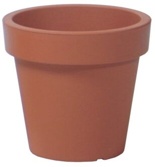 Prosperplast Basic plantenpot/bloempot kunststof dia 16 cm/hoogte 14.5 cm terra cotta - Plantenpotten Rood