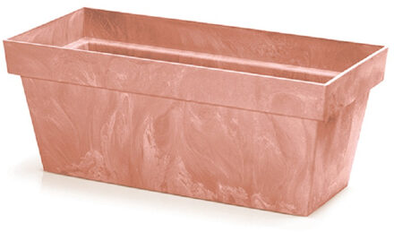 Prosperplast Beton-look plantenbak/bloembak - kunststof - 39 x 18 x 16 cm - terracotta - voor buiten