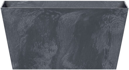 Prosperplast Beton-look plantenbak/bloembak - kunststof - 40 x 20 x 15 cm - antraciet - voor buiten