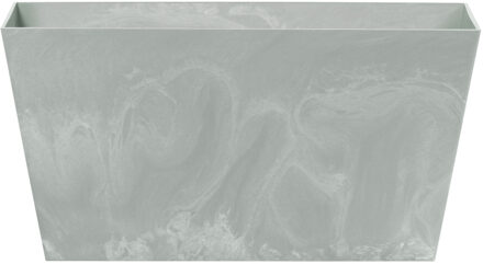 Prosperplast Beton-look plantenbak/bloembak - kunststof - 40 x 20 x 15 cm - lichtgrijs - voor buiten