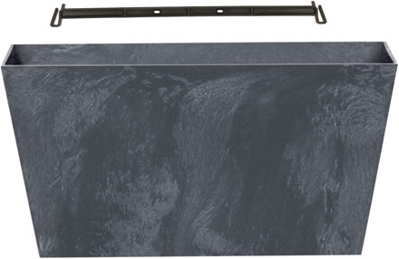 Prosperplast Beton-look plantenbak/bloembak - kunststof - 60 x 31 x 31 cm - antraciet - voor buiten