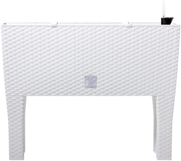 Prosperplast Bloembak/plantenbak op poten Rato - met irrigatiesysteem - wit - 80 x 33 x 62 cm