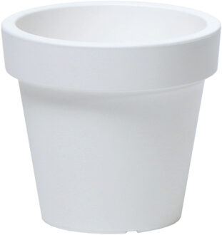 Prosperplast Bloempot Basic - kunststof - parel wit - D16 x H15 cm - buiten/tuin