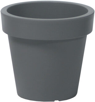 Prosperplast Bloempot Basic - kunststof - steengrijs - D16 x H15 cm - buiten/tuin