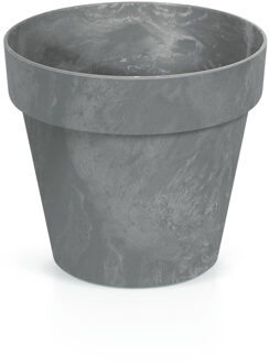 Prosperplast Bloempot/plantenpot - betonlook - grijs - kunststof - Dia 20 cm