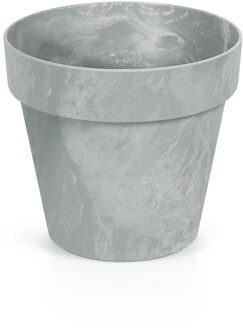Prosperplast Bloempot/plantenpot - betonlook - lichtgrijs - kunststof - Dia 25 cm