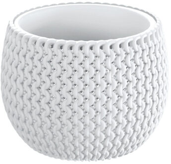 Prosperplast Bloempot Splofy - wit - 1400 ml - D18 cm - kunststof - binnen/buiten