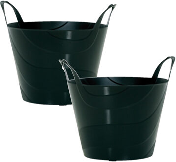 Prosperplast Flexibele Emmer - 3x - 30 liter - zwart - wasmand - kuip